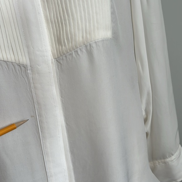 Silk Tuxedo Pin-tucked Oversized Shirt Blouse by Isabel Marant. - Picture 5 of 7